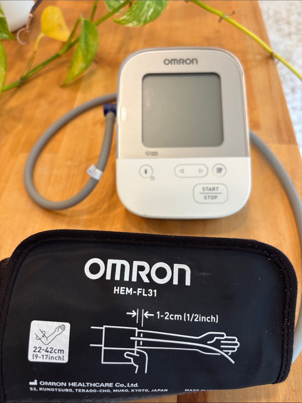 OMRON White and Gray Digital Blood Pressure Monitor with Black Cuff